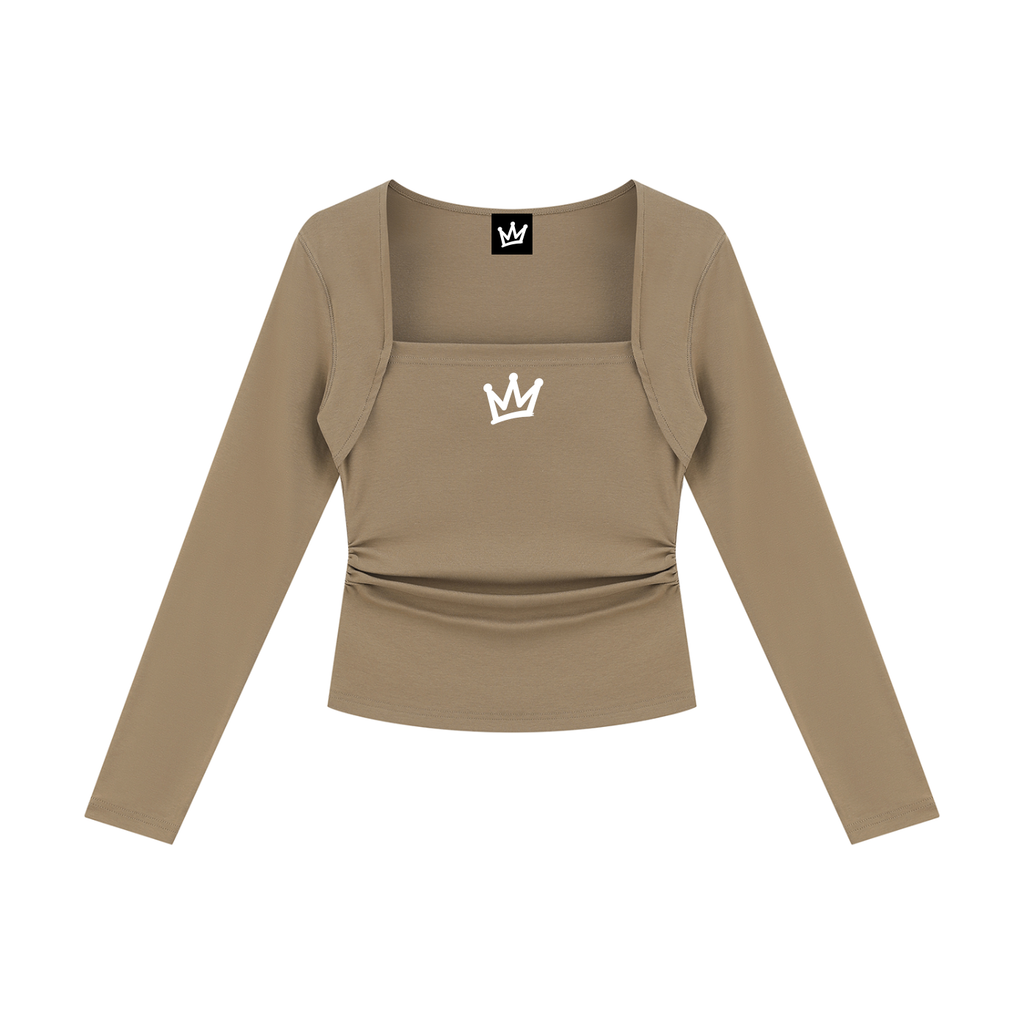 streetwear,womens,ruched,top,caught,up,square,neck,long,sleeve,love,is,a,trap,femme,fatale
