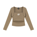 streetwear,womens,ruched,top,caught,up,square,neck,long,sleeve,love,is,a,trap,femme,fatale