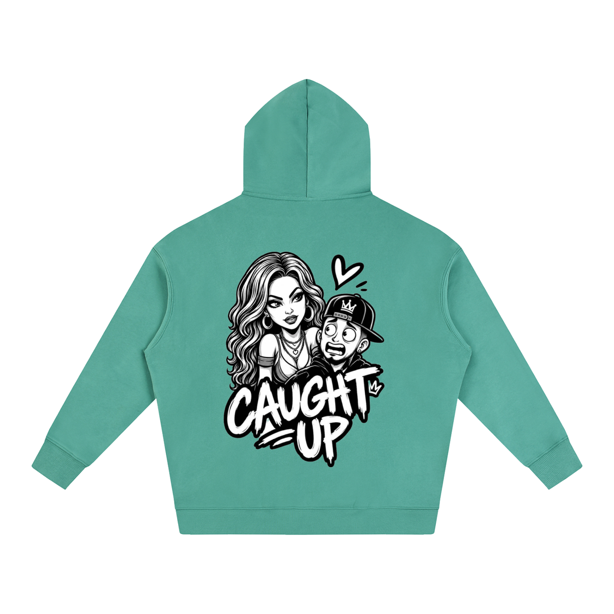 streetwear,oversized,Hoodie,caught,up,comic,art,fleece,heavyweight,graphic