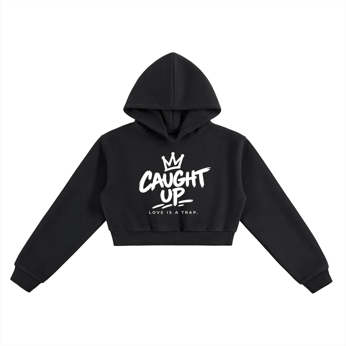 streetwear,cropped,hoodie,caught,up,fleece,love,is,a,trap