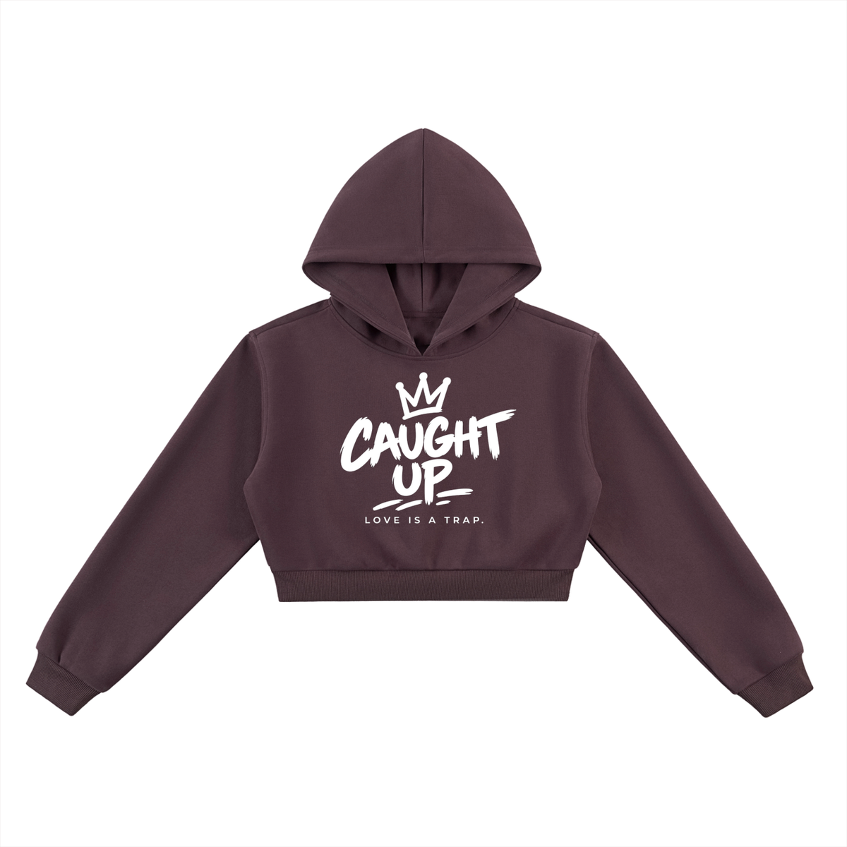 streetwear,cropped,hoodie,caught,up,fleece,love,is,a,trap