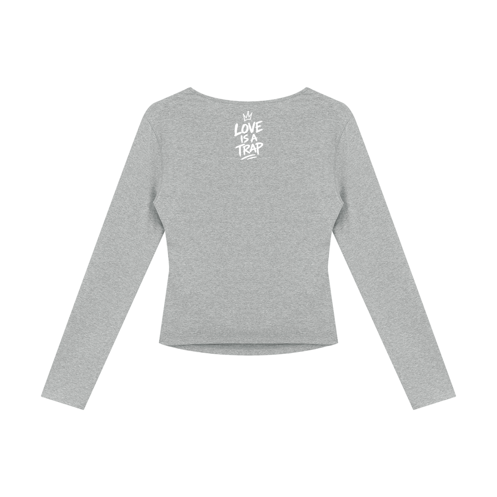streetwear,womens,ruched,top,caught,up,square,neck,long,sleeve,love,is,a,trap,femme,fatale